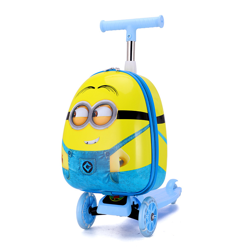 儿童滑板车拉杆箱16寸可坐可骑男女童行李新款滑轮旅行箱卡通拖箱|ms