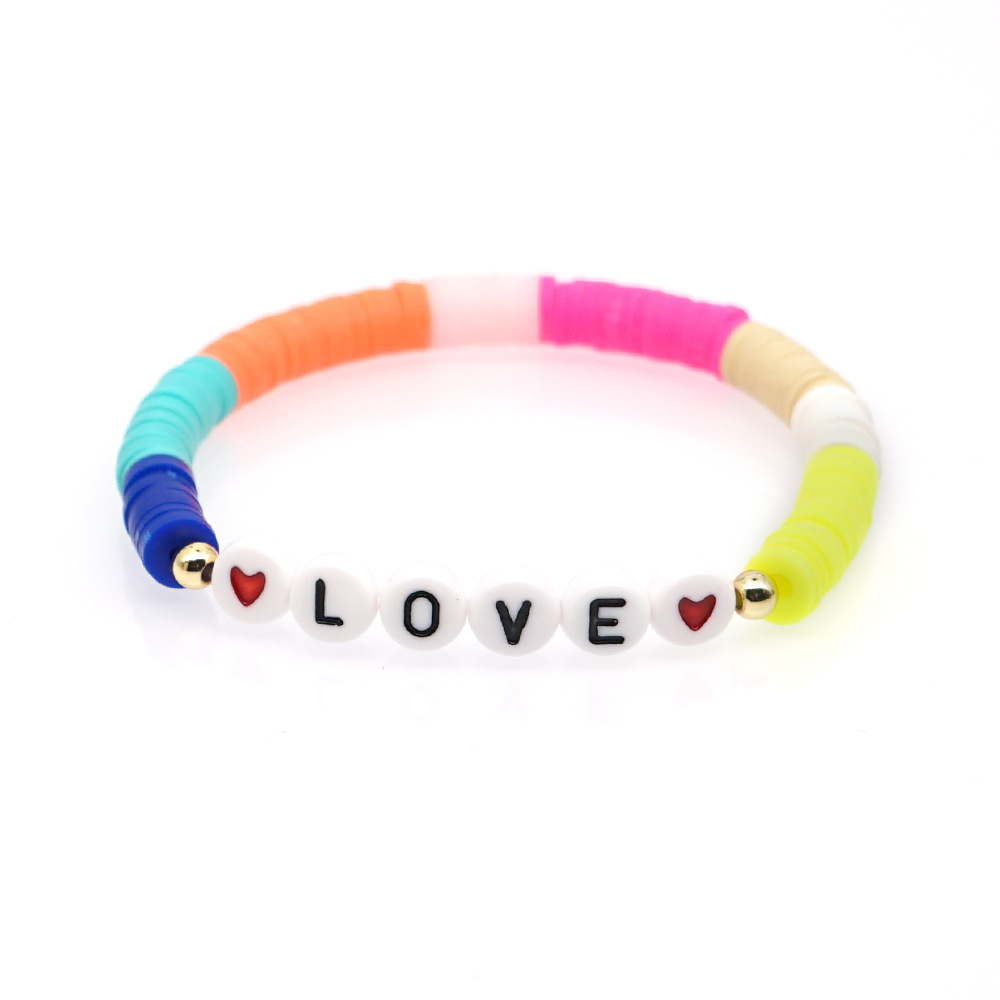 Mode Tendance Vacances Plage Style Couleur Doux Lettres En Céramique Bracelet Bijoux Féminins Nihaojewelry Gros display picture 11