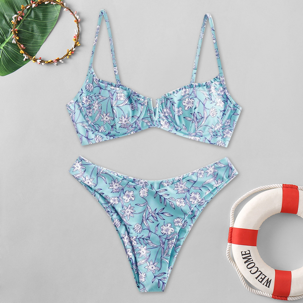 sexy printed split bikini swimsuit  NSHL2216