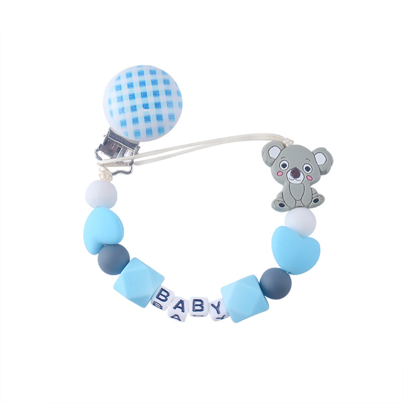 Estrella de cinco puntas bebé silicona chupete cadena clip bebé dientes molienda cadena anti-gota cadena chupete clip