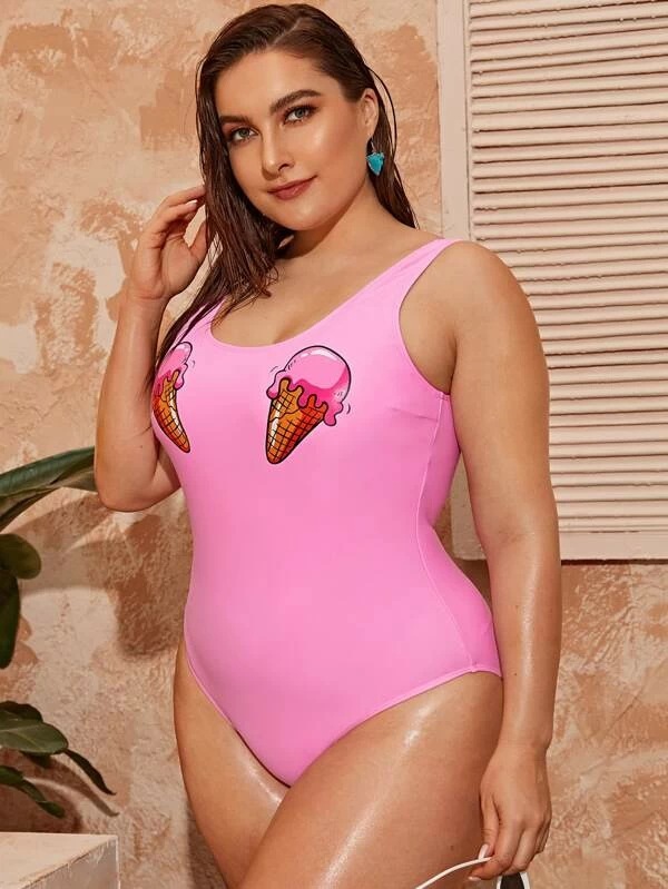 sexy plus size one-piece swimsuit  NSHL9849