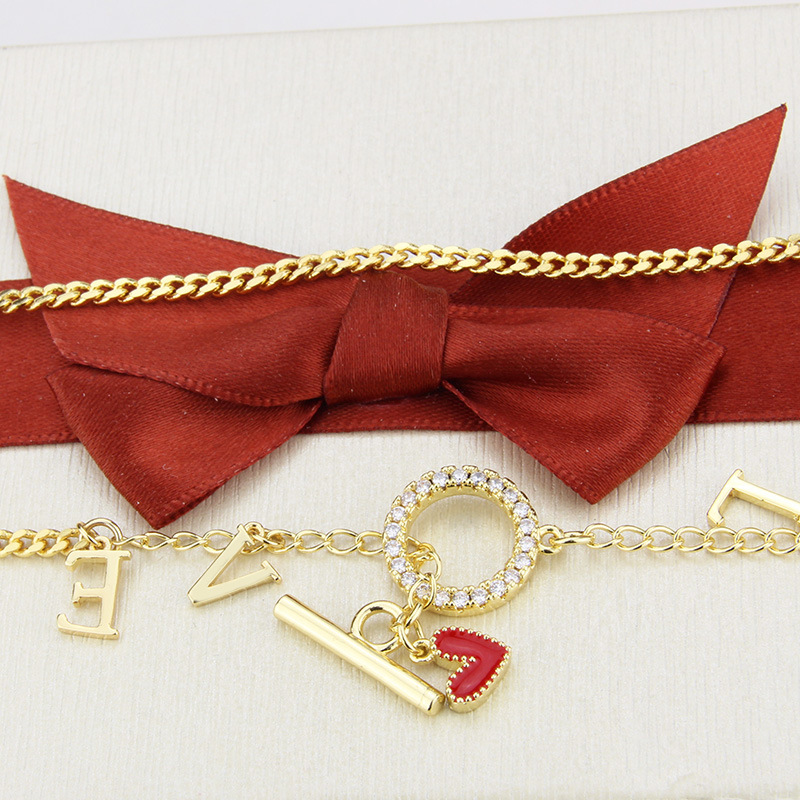 Collar Love Con Baño De Oro display picture 3