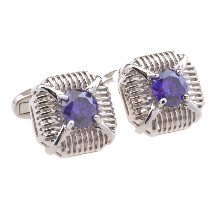 Jiuhui factory green gemstone cufflinks crystal diamond zircon cuff nails French agate cufflinks unisex boutique_voghion.com