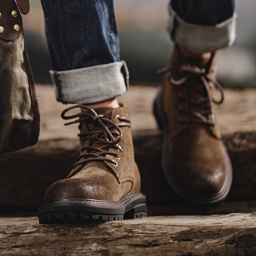 Madden men's boots work boots American retro Martin boots men's genuine leather boots high-top big-toe shoes autumn short boots