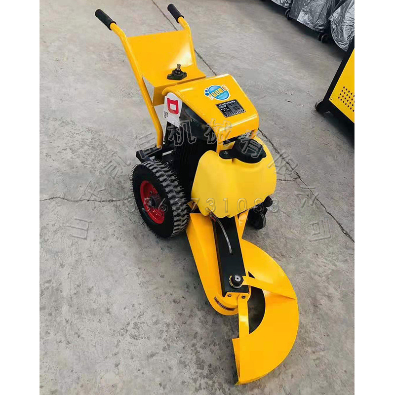 带升降款桩子去除机 汽油马路牙子石割换机 马路扩宽岩石切割机