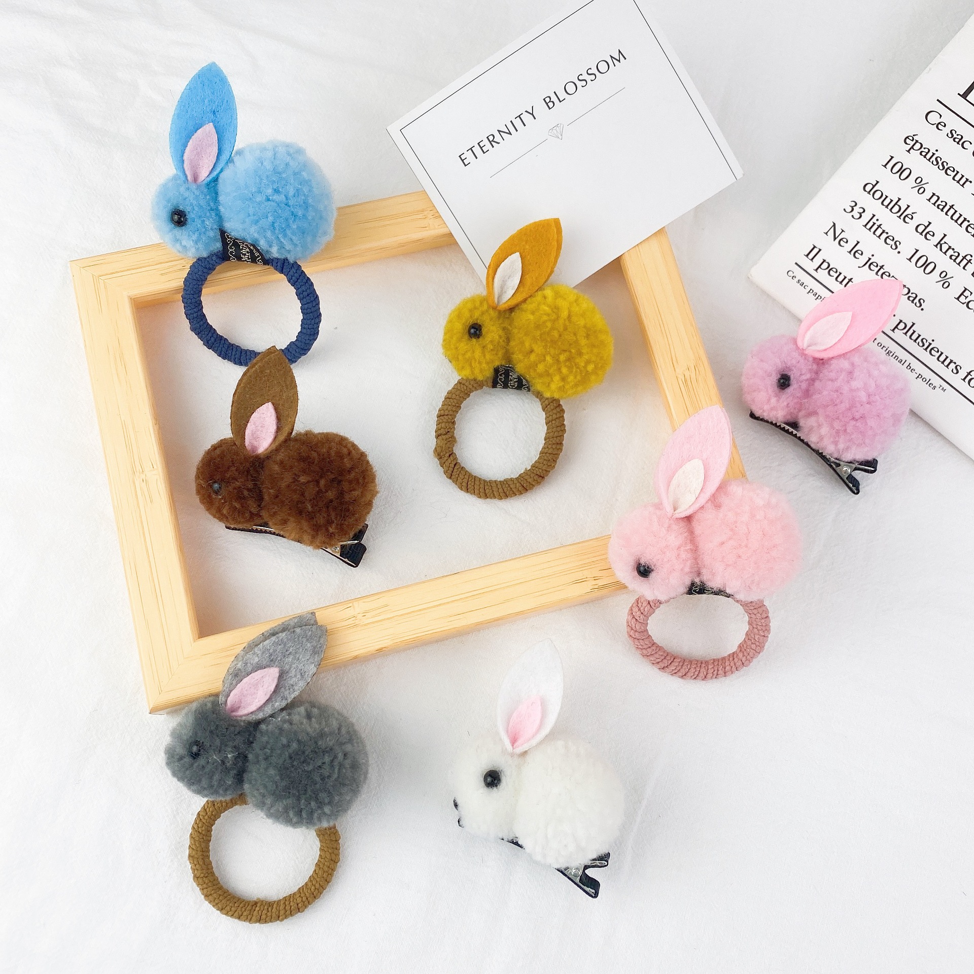 Plush Rabbit Hairpin Hair Rope display picture 1