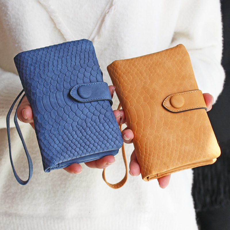 direct deal 2020 new pattern Crocodile print lady have cash less than that is registered in the accounts wallet PU zipper Buckle capacity Handbag Wallet