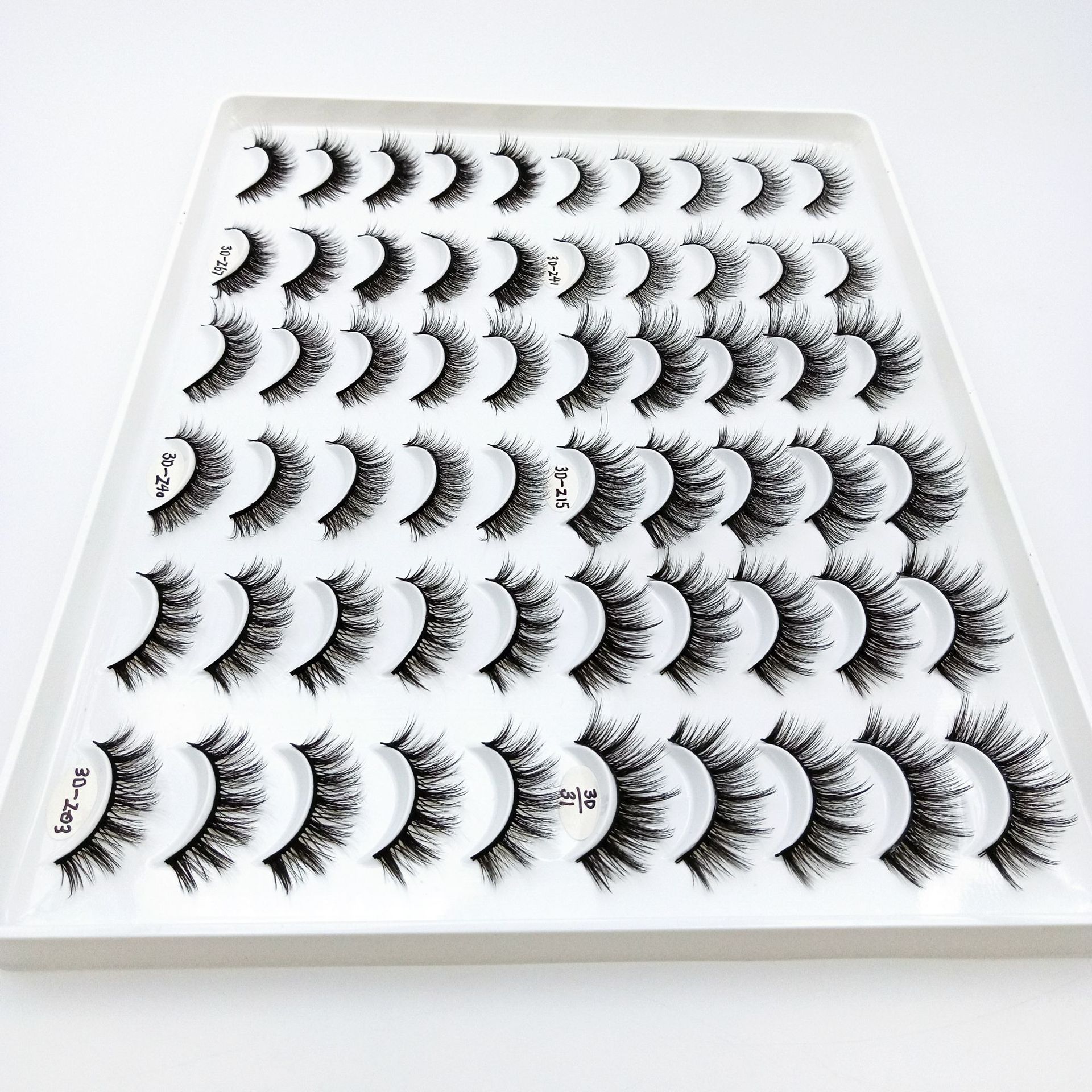 30 pares de pestañas postizas multi-especificación natural 3D tridimensional rizado pestañas largas pestañas postizas injerto pestañas