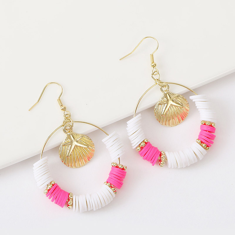 Bohemian Geometric Round Soft Ceramic Shell Earrings Trend Color Beaded Earrings Jewelry Wholesale Nihaojewelry display picture 4