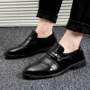 Demi-season classic suit jacket for leather shoes for leisure, trend footwear, Korean style