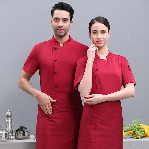 Chef work clothes men's summer ultra-thin fully breathable mesh hotel kitchen barbecue catering chef clothes summer short-sleeved