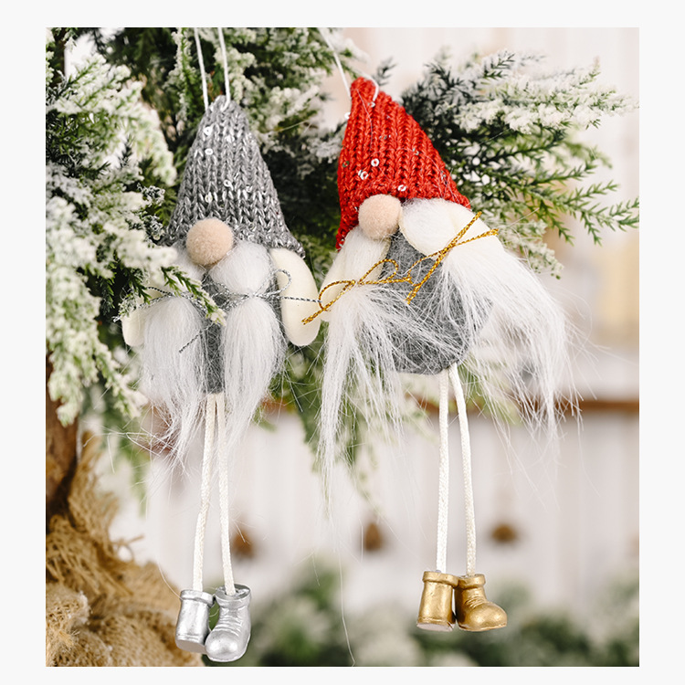 Knitted Hat Hanging Legs Forest Old Man Pendant Creative Faceless Doll Tree Ornaments display picture 11