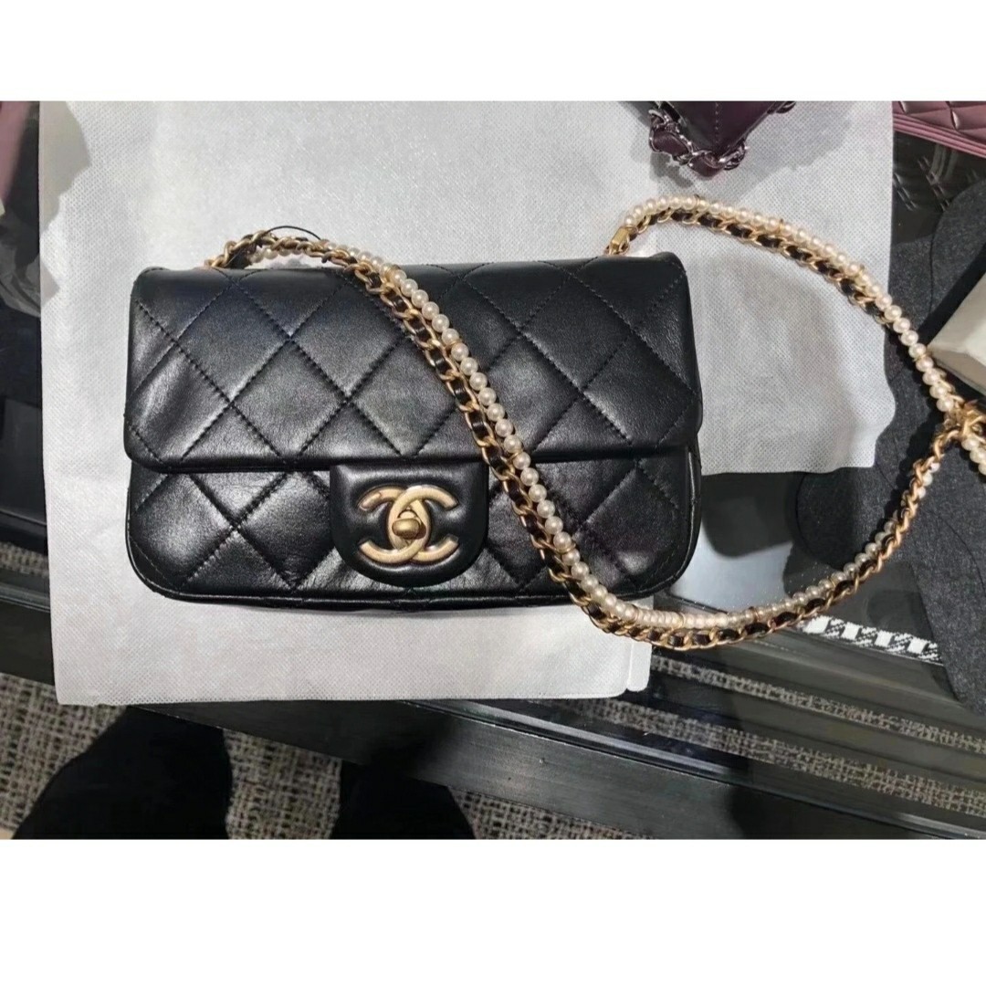 Pearl package high-grade Hardware apply c2020 The new autumn and winter mini cf Pearl double chain
