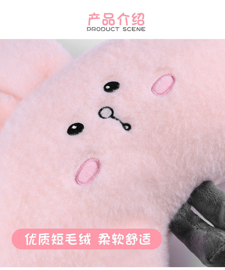 Car cartoon headrest four seasons universal cute rabbit car neck pillow pillow plush car chair back waist support