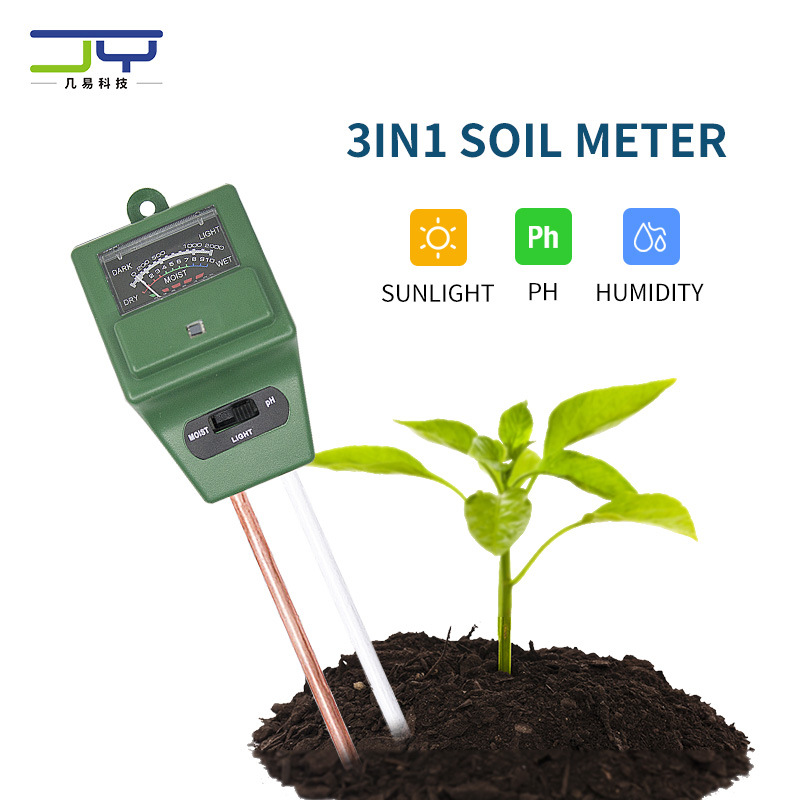 三合一方头土壤仪ph值酸碱度湿度光照度测量仪ph值测试仪