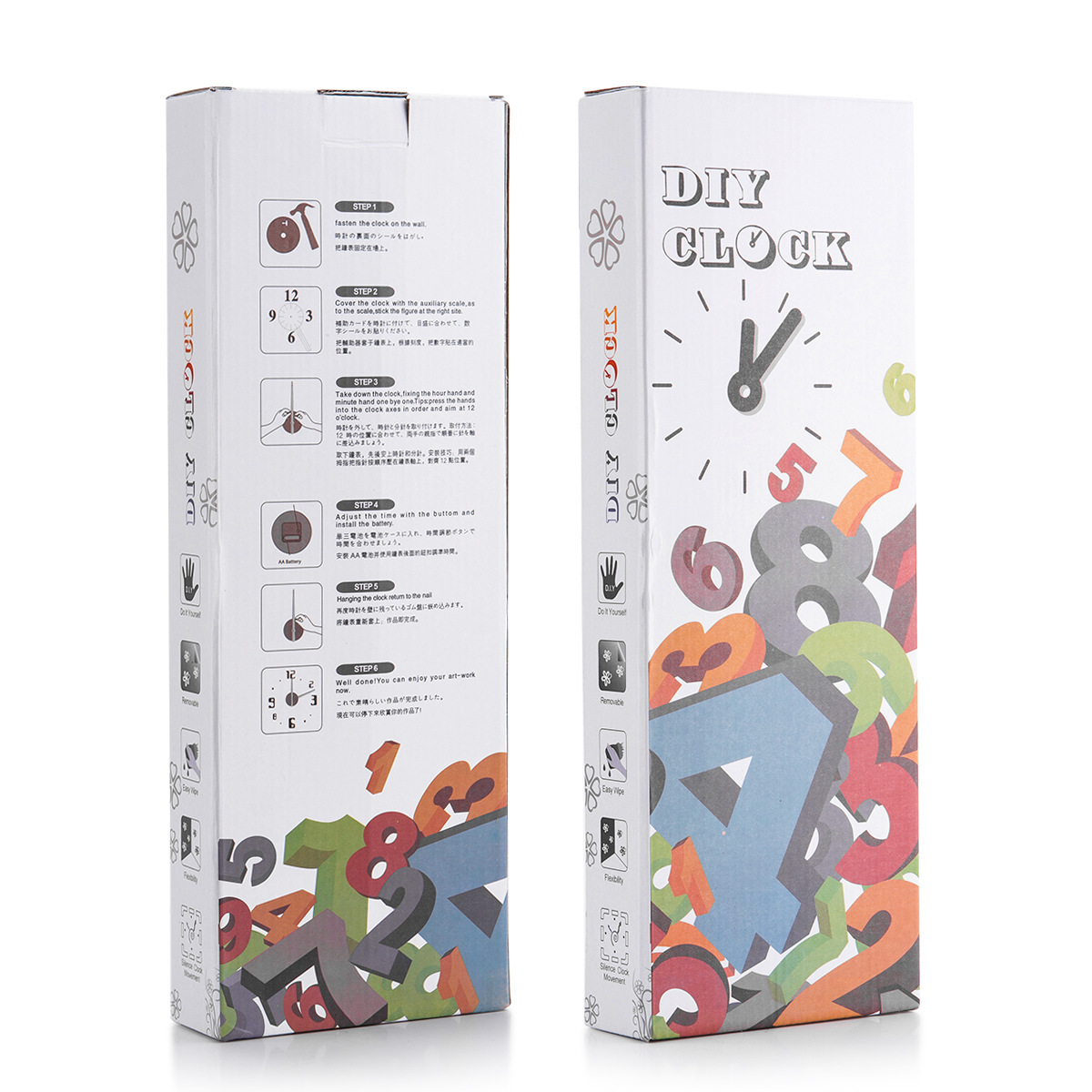 Hogar creativo romano digital Reloj de pared espejo Reloj de pared acrílico espejo Reloj de pared pegatina de pared reloj DIY etiqueta engomada del reloj