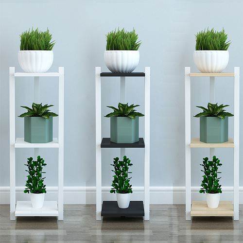 Creative Multi-layer Living Room Pothos Floor Stand Succulent Pot Stand Wooden Indoor Balcony Assembly-Free Flower Stand
