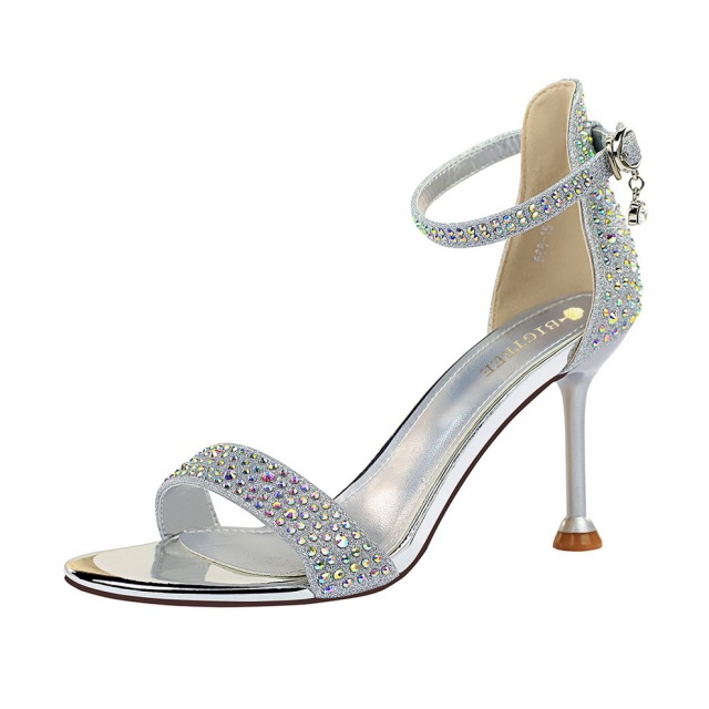 Sexy summer high-heeled women’s stiletto high-heeled open toe Rhinestone with sandals