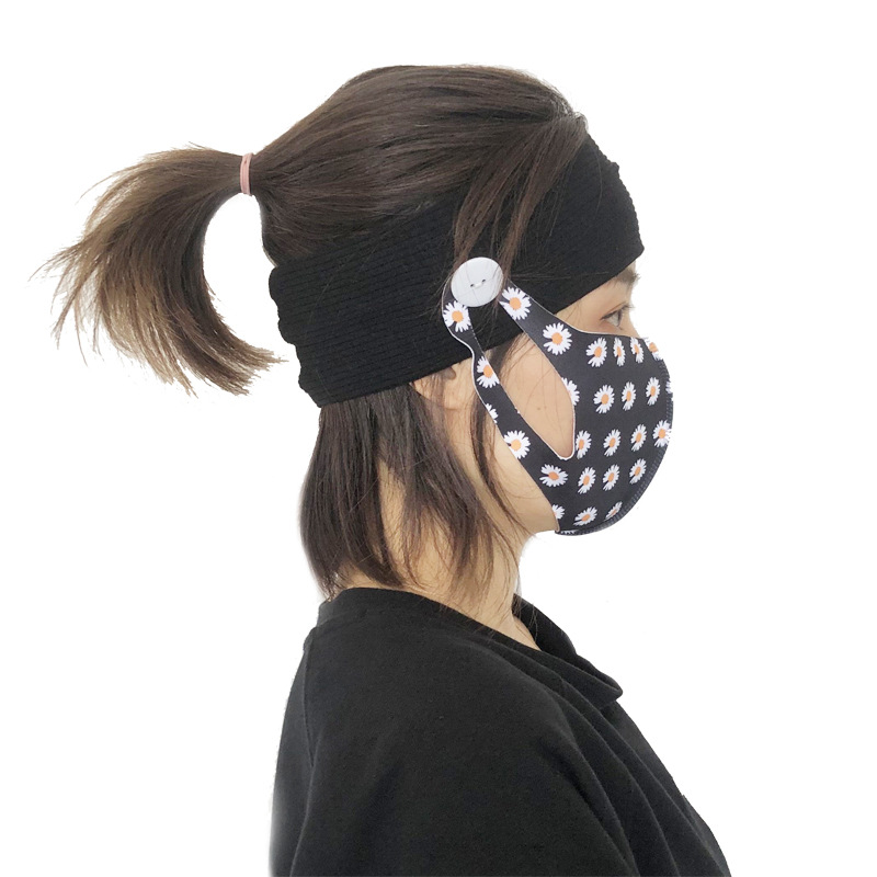Fashion sports yoga fitness button mask antileaf headband solid color parentchild couples wholesalepicture7