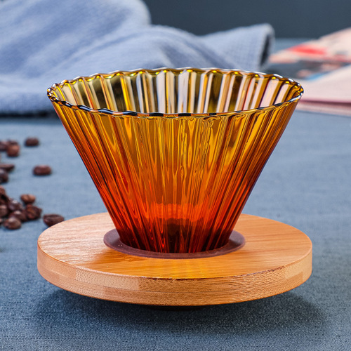 Heat-resistant colored glass coffee filter cup drip-type V60 funnel share coffee pot filter cup ogo