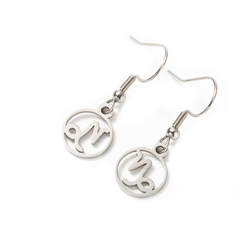 Twelve Constellations Fully Polished Cut Earrings display picture 12