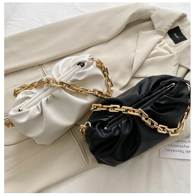 270g Weight Lock clasp Closure Type Single Shoulder Strap Strap Type Underarm Bag Bags Type Casual, Shopping Occasion Pu Leather Material Solid Color Pattern All Seasons Season Women's Gender Streetwear Style Medium Size Women's Medium Pu Leather Solid Color Streetwear Cloud Shape Lock Clasp Underarm Bag 10