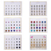 Earrings, set, small accessory, universal zirconium, wholesale, Korean style, 12 pair