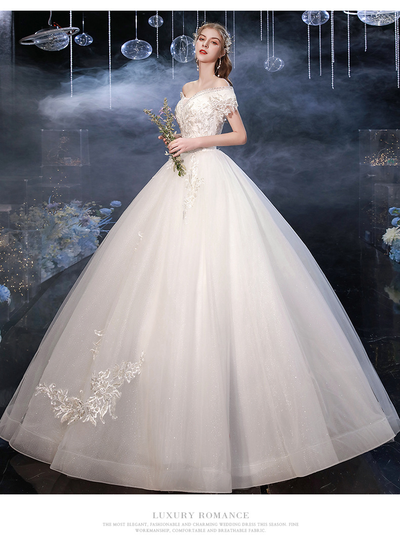 ChicShe ChicShe ChicShe ChicShe 2025 New Off-Shoulder Princess Dreamy Bridal Gown Wedding Plus Size Luxurious Fairy Starry Sky White_voghion.com