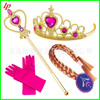 Plastic magic wand for princess, wig with pigtail, gloves, set, “Frozen”, 4 piece set