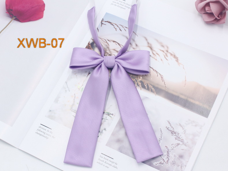 Pajarita de mango largo pequeño de sarga de color sólido, pajarita, punto de flor al por mayor, traje de marinera casual coreano para mujer, pajarita uniforme JK