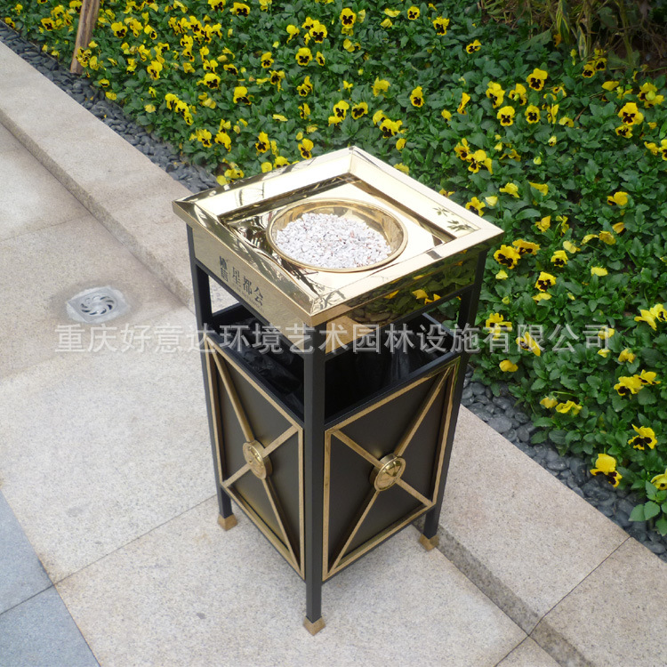 厂家批发酒店大堂电梯口带烟灰缸垃圾桶防大理石垃圾筒小区果皮箱