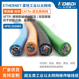 4PR/26AWG低烟无卤CAT5e超五类工业以太网线 四对双绞双屏蔽网线-阿里巴巴