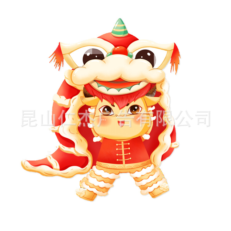 2021牛年新款生肖贴纸门贴卡通个性生肖墙贴春节装饰用品批发