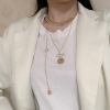 Tide, fashionable golden metal necklace, pendant, internet celebrity