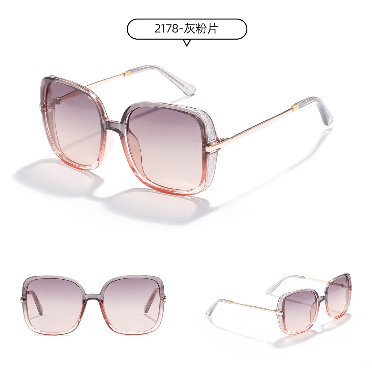 Fashion Big Box Candy Color Sunglasses For Women Half Metal Square Ocean Piece Sunglasses Men Korean Style Trend Glasses display picture 5