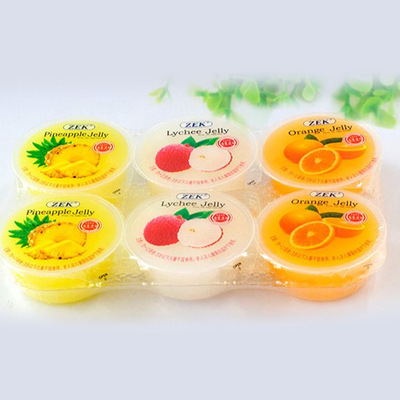 马来西亚ZEK三合一水果味果冻休闲零食225G/个