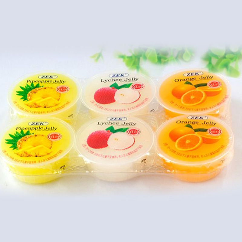 马来西亚ZEK三合一水果味果冻休闲零食225G/个