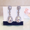 Fashionable shiny crystal earings, earrings, universal accessory, European style, wholesale