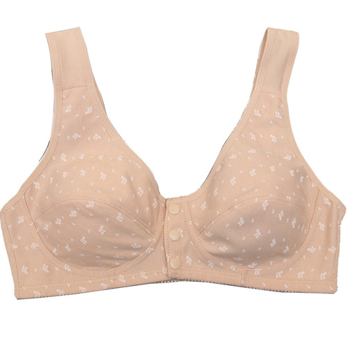 Thin front-fastening bralette for middle-aged and elderly mothers, backless, large size, no wire, no padding