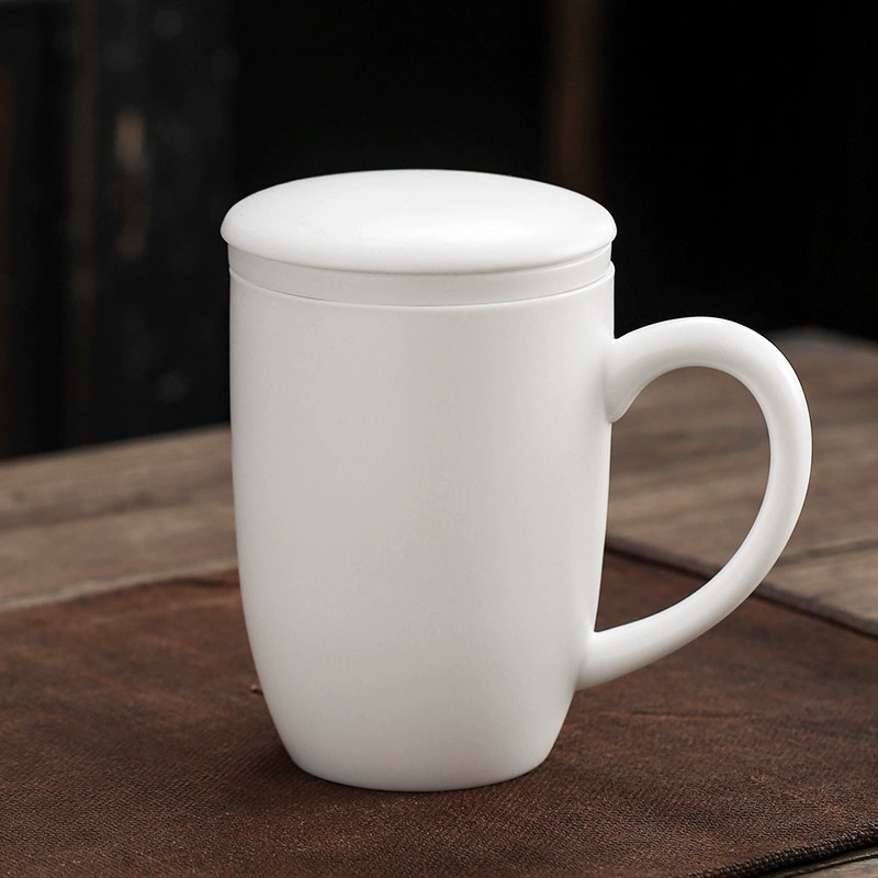 New Dehua Pure Handmade White Porcelain Water Cup Office Cup Personal Cup Gift Conference Room Tea Cup Ceramics Mark Cup