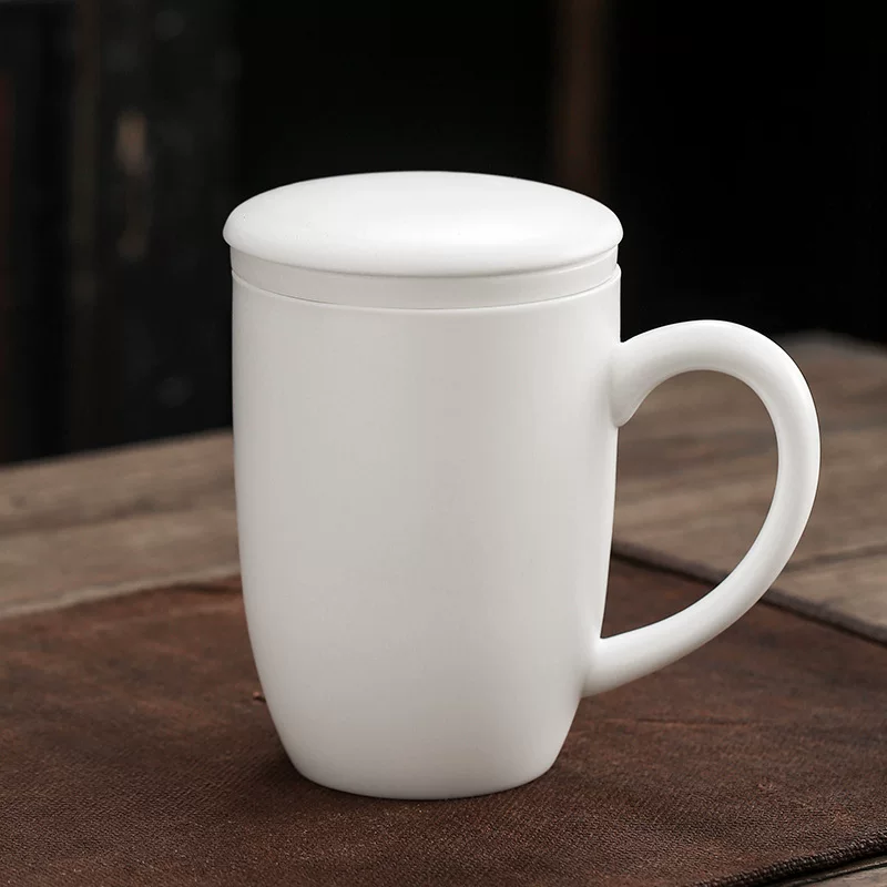 New Dehua Pure Handmade White Porcelain Water Cup Office Cup Personal Cup Gift Conference Room Tea Cup Ceramics Mark Cup