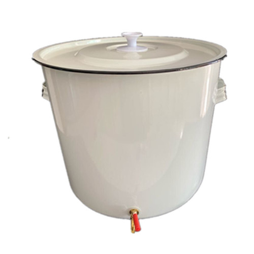Large enamel bucket White enamel bucket Acid and alkali resistant Cylinder bucket Rice bucket Tea bucket Laboratory chemical bucket