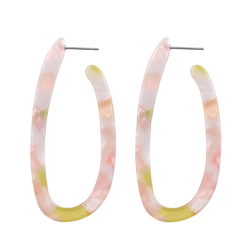 1 Pair Simple Style U Shape Acetic Acid Sheets Stoving Varnish Women's Ear Studs display picture 3