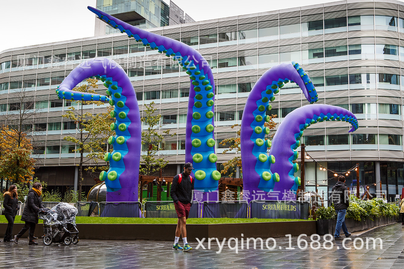 户外充气装饰章鱼触角章鱼须福建气模