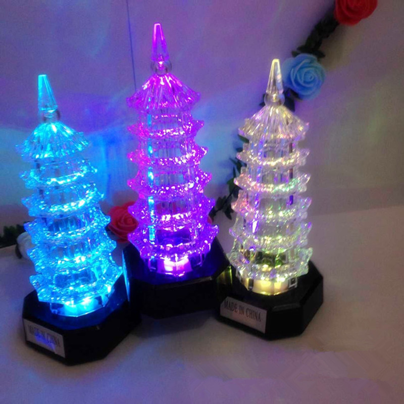 Colorful flash acrylic pagoda small nigh...