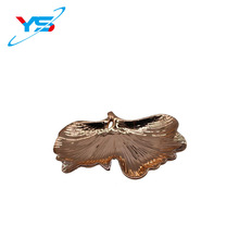 厂家直销北欧电镀金色异形陶瓷碟子首饰戒指收纳瓷果盆银杏叶盘