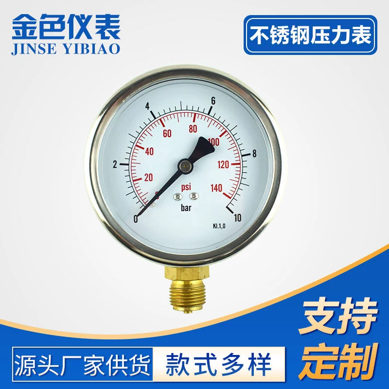 Манометр по индивидуальному заказу от производителя Y100, радиальный ударопрочный манометр из нержавеющей стали, манометр различных манометров