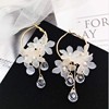 Fashionable short fresh earrings, crystal earings, flowered, simple and elegant design