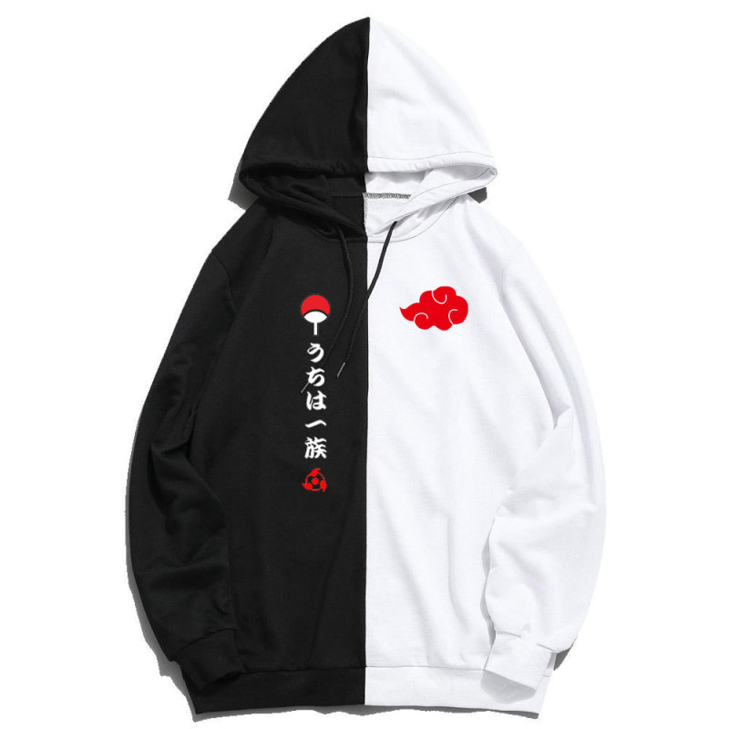 Spring and Autumn Naruto akatsuki hooded sweater Naruto Xiao organization stitching two-color men's and women's sweater Spring and Autumn Naruto akatsuki hooded sweater Naruto Xiao organization stitching two-color men's and women's sweater