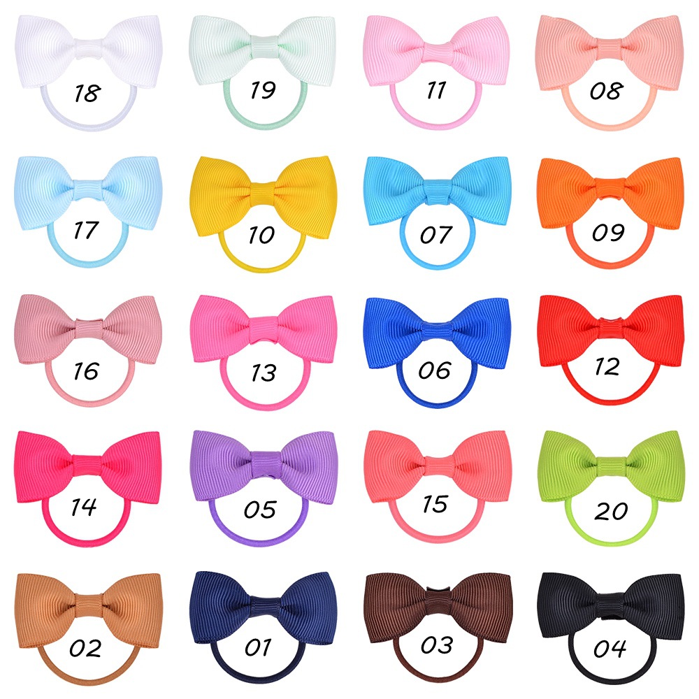 New Solid Color Bow Hair Ring Set display picture 1